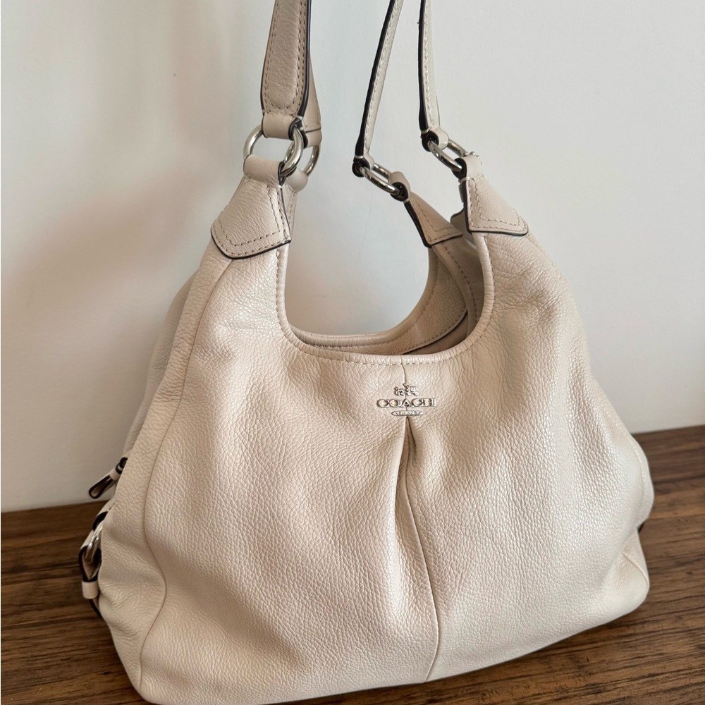 π Coach Madison Hobo Bag β Cream Pebbled Leather - Picture 11 of 11